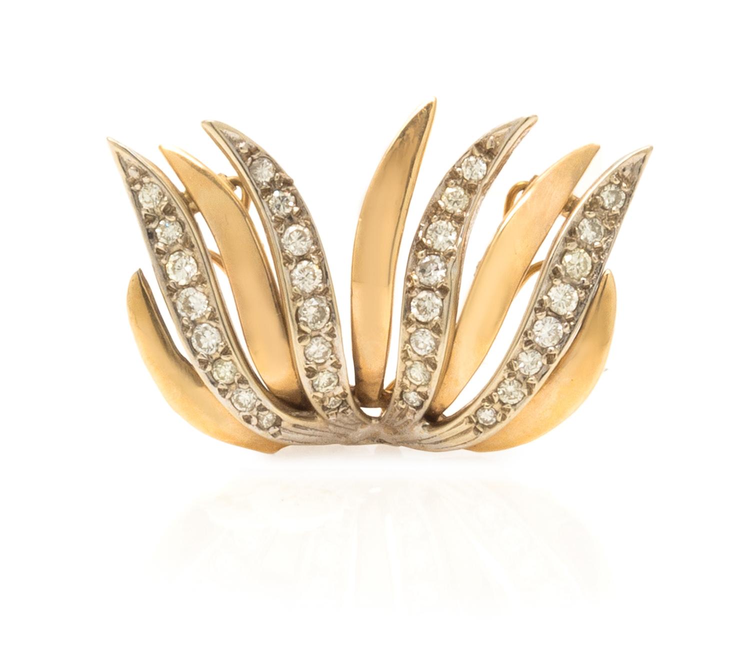 A 14 Karat Bicolor Gold and Diamond Pendant Enhancer, 4.40 dwts.