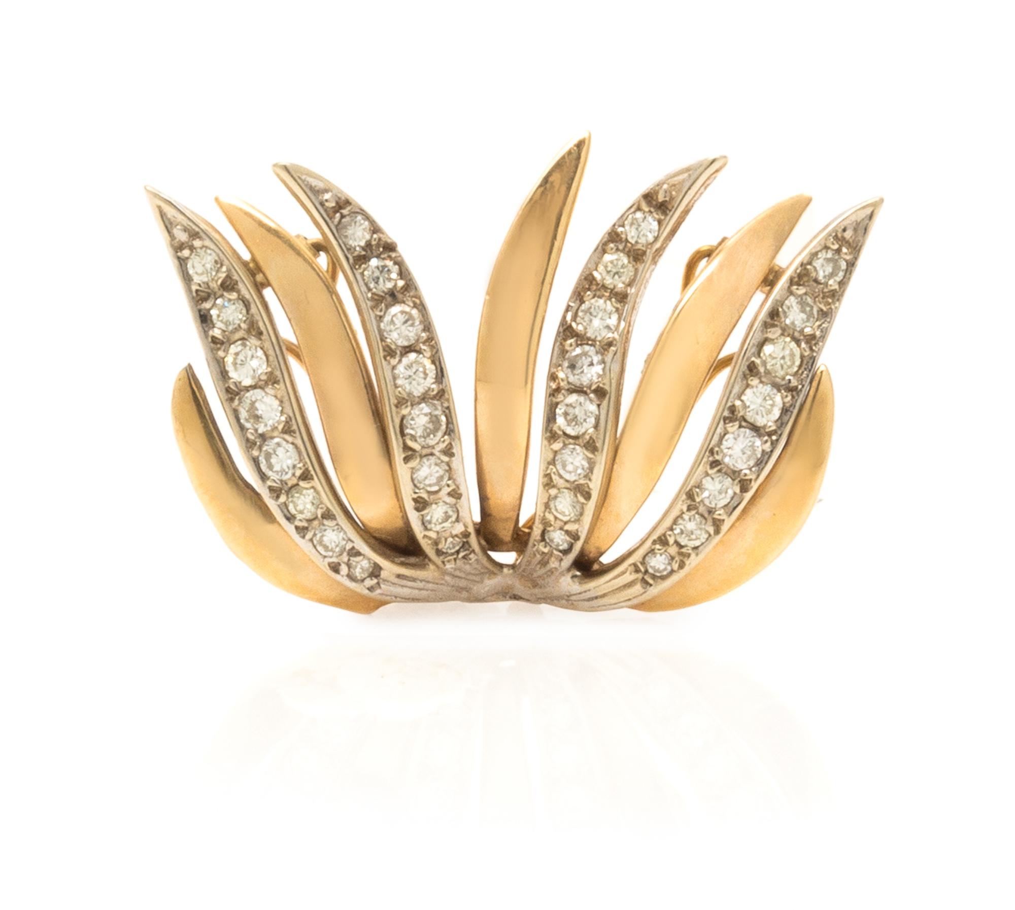 A 14 Karat Bicolor Gold and Diamond Pendant Enhancer, 4.40 dwts.