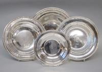 Four sterling silver bowls various makers including wallace, frank m. whiting co., and meriden britannia co.