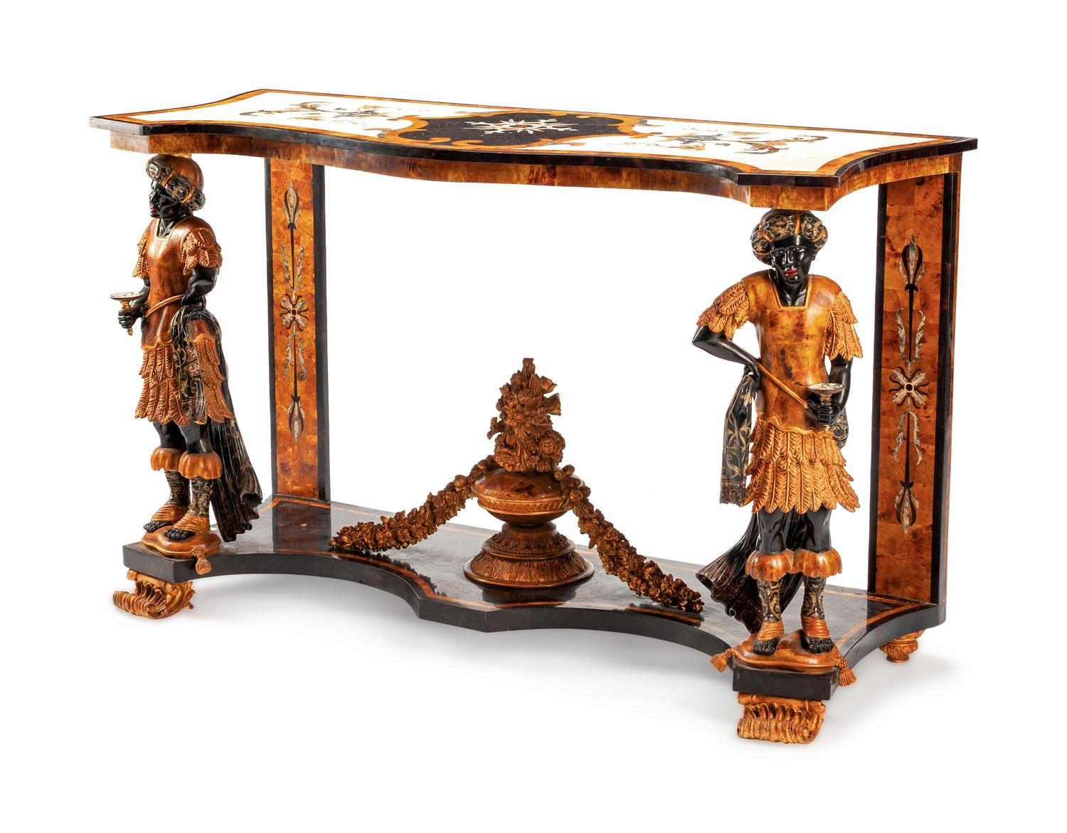 An Italian Specimen Marble Console Table