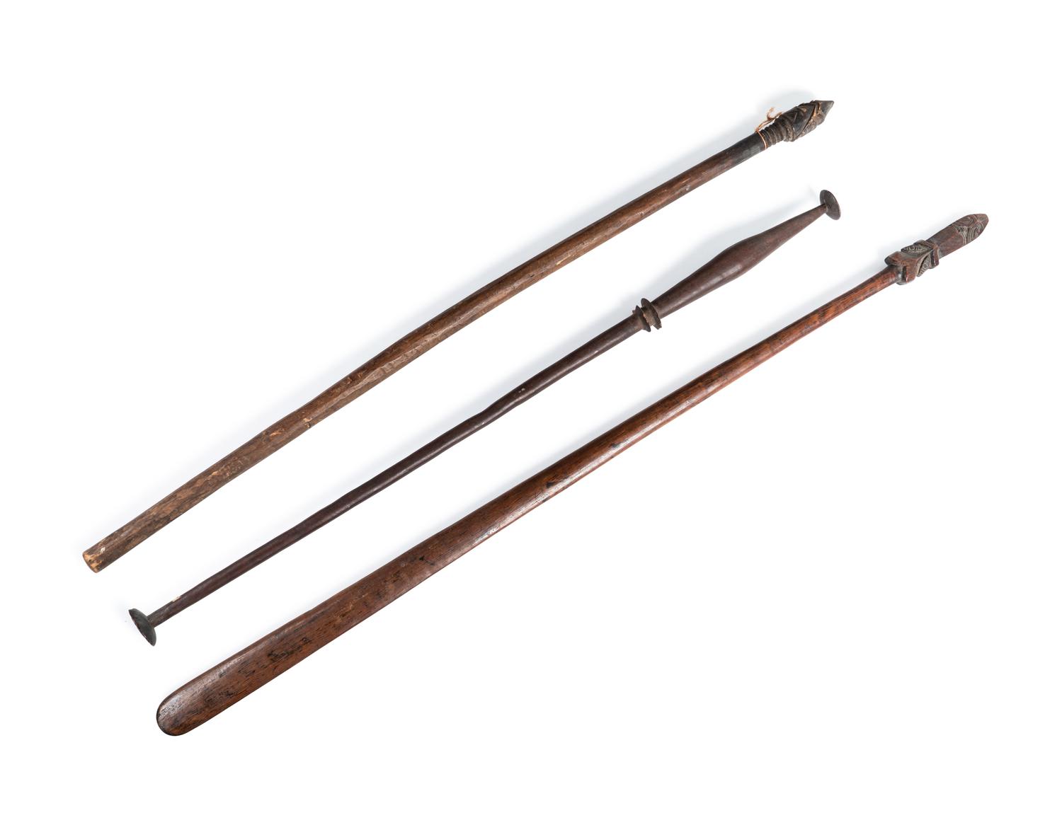 Three Polynesian and Aboriginal Wood Spears