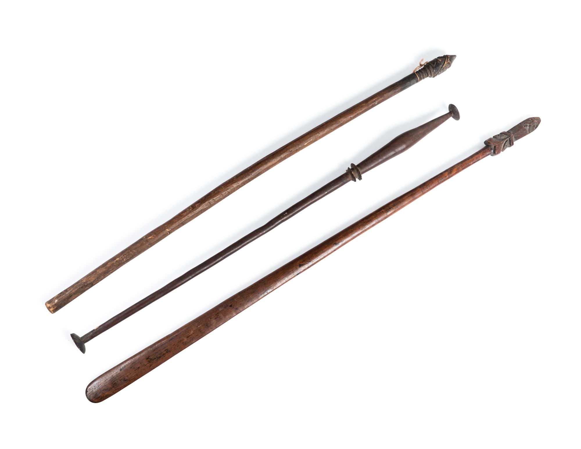 Three Polynesian and Aboriginal Wood Spears