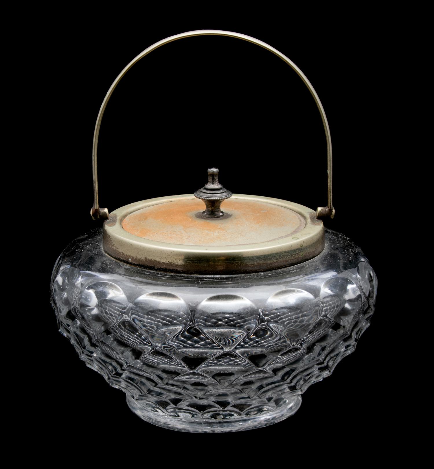 A English Pressed Glass Biscuit Jar — 20TH CENTURY