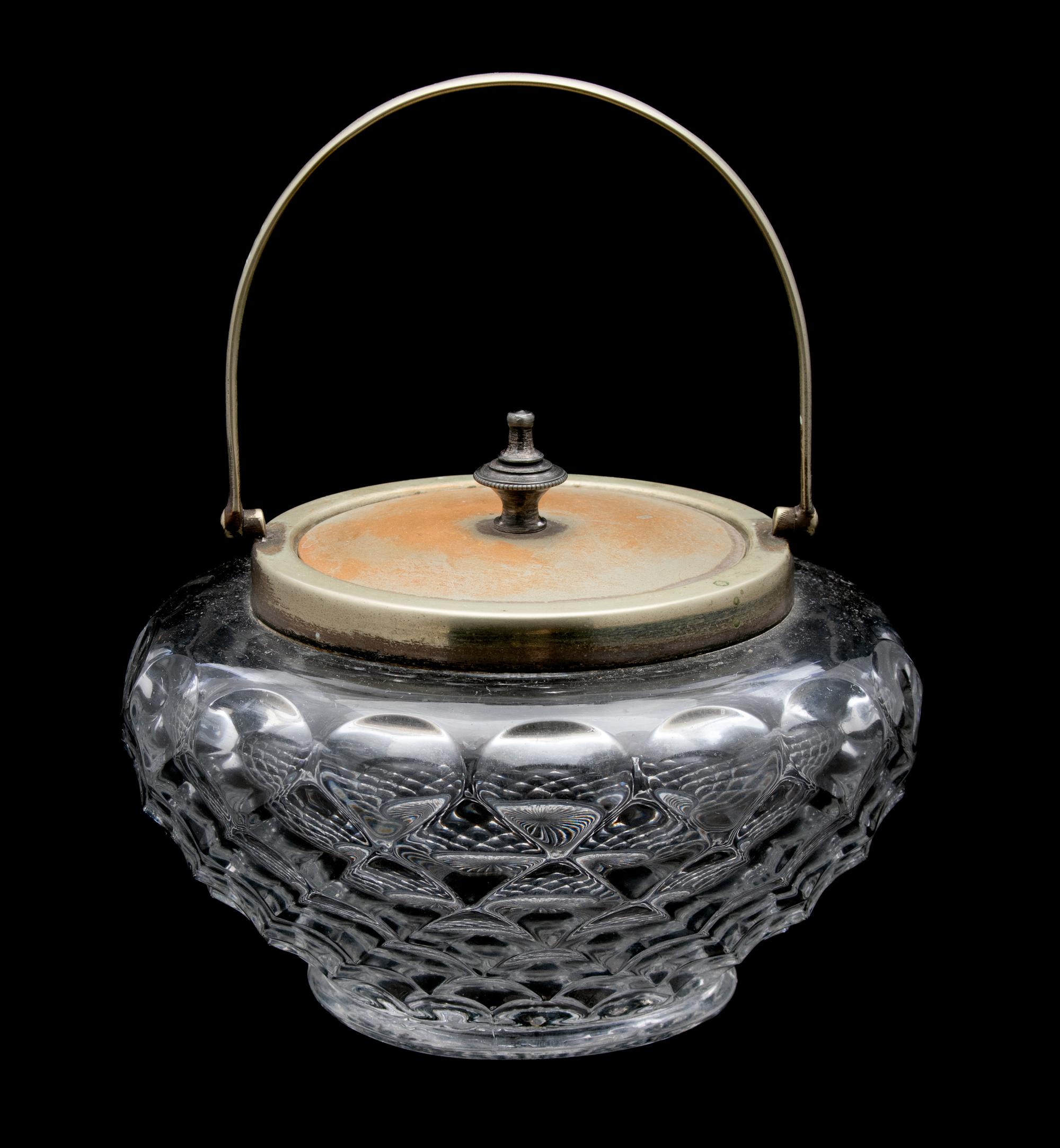 A English Pressed Glass Biscuit Jar — 20TH CENTURY