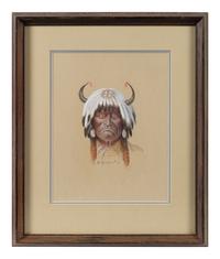 Untitled (Portrait with Buffalo Headdress)