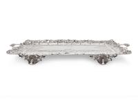 Two Large Decorative Silver-Plate Serving Trays