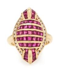 An 18 Karat Yellow Gold, Ruby and Diamond Ring, LeVian, 5.00 dwts.