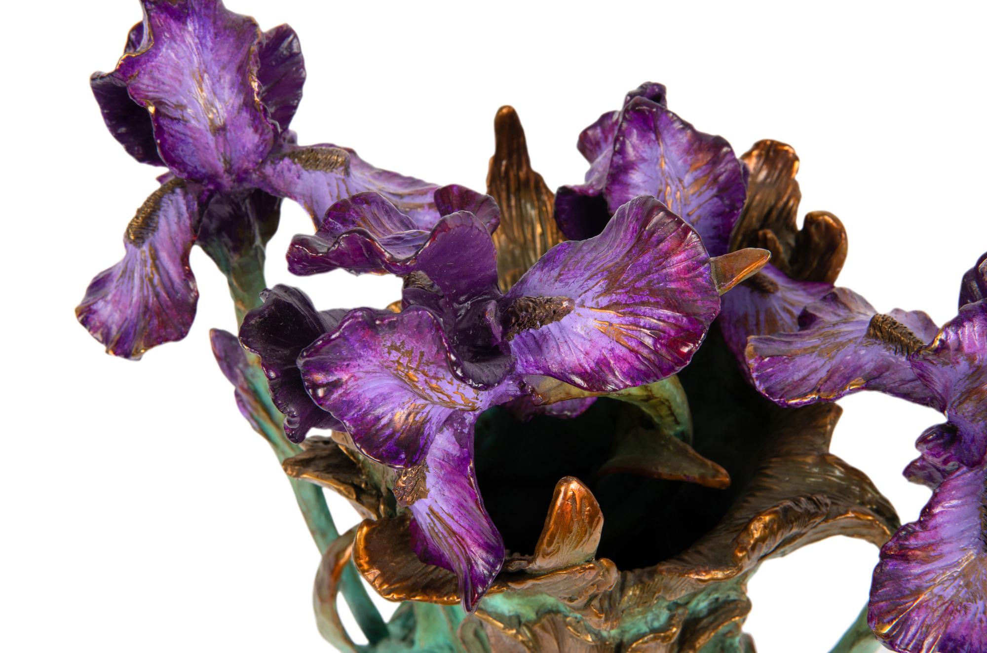 A William Ravenscroft Sharles Bronze Iris Vase