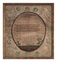 A Needlework Embroidered Sampler, Wrought by Sophia Carter