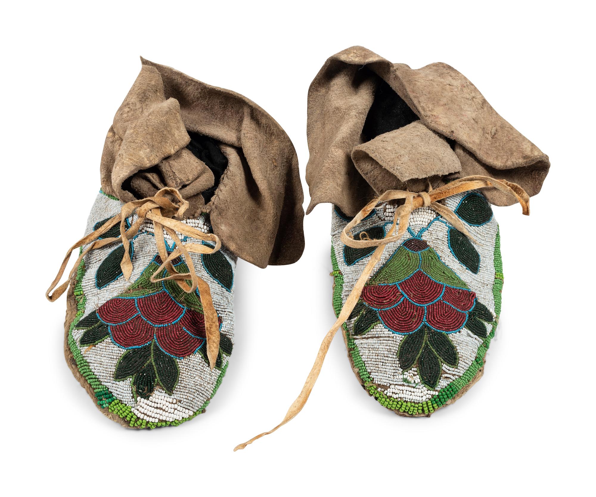 Plateau Beaded Hide Moccasins