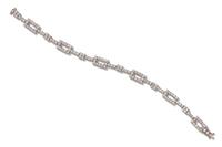 A 14 Karat White Gold and Diamond Bracelet, 8.05 dwts.