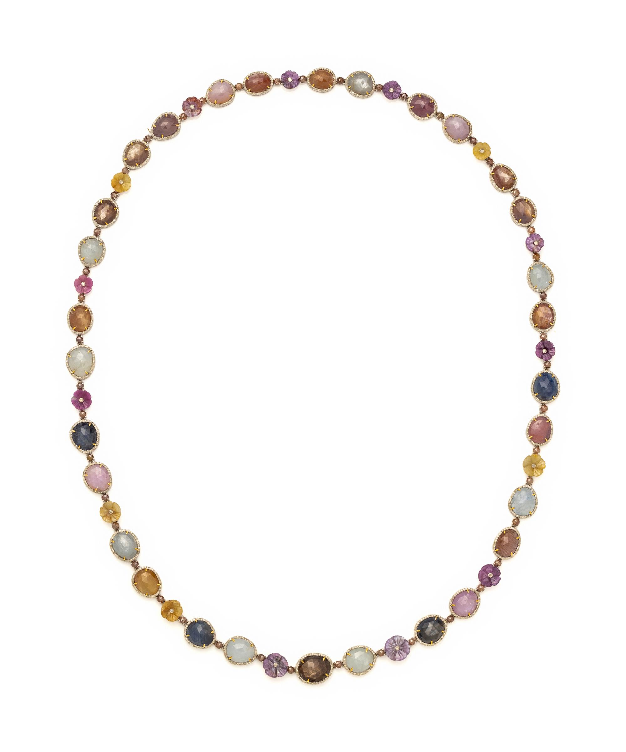 SAPPHIRE AND DIAMOND NECKLACE