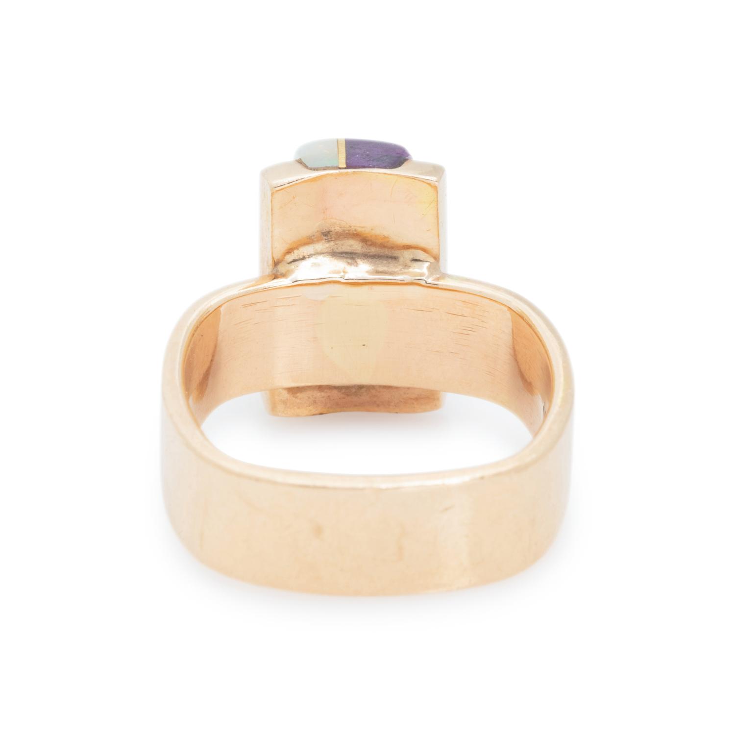 YELLOW GOLD AND MULTIGEM INLAY SET