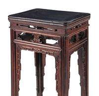 A Pair of Chinese Hardwood Pedestal Tables