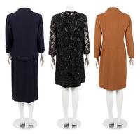 Three Designer Ensembles: Two Balenciaga Haute Couture; One Skirt Suit, One Dress, and One Givenchy Coat, 1980-90s