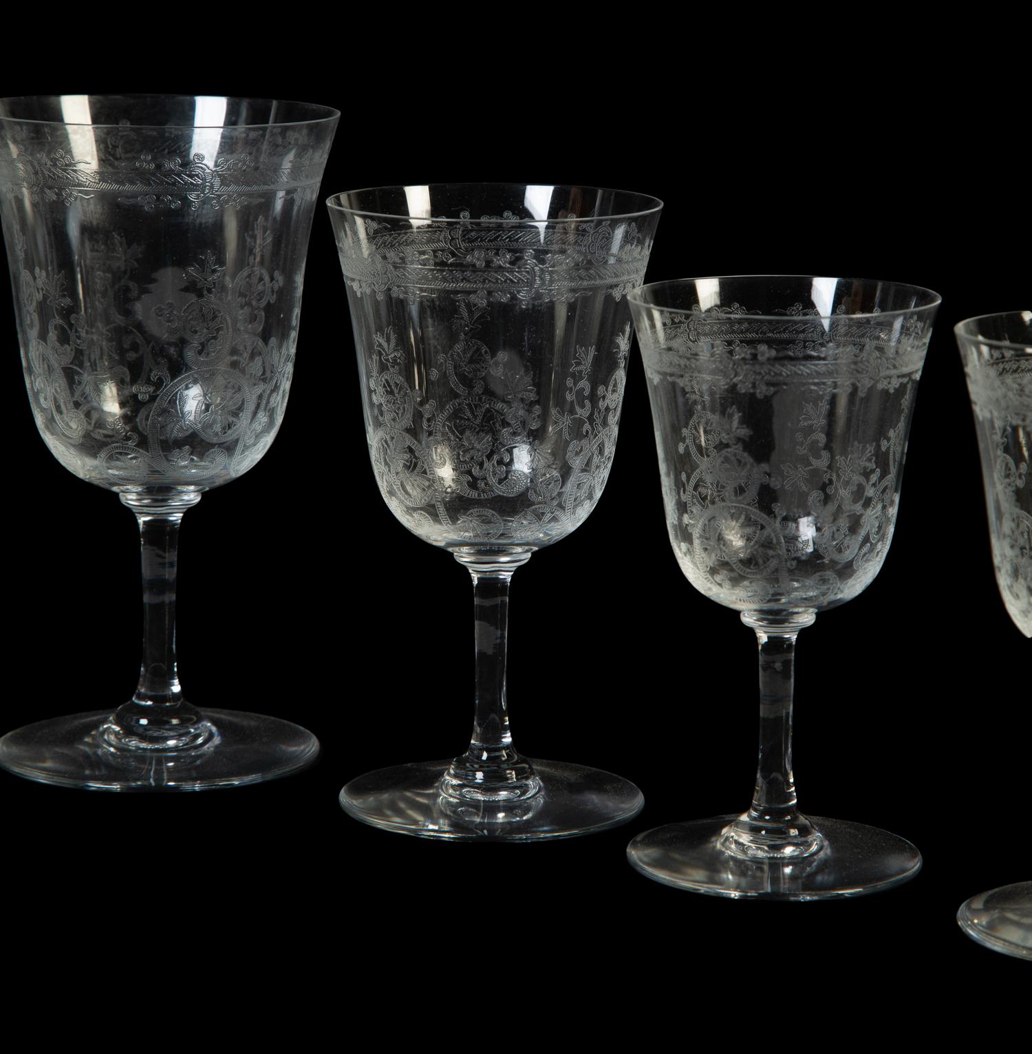 A 34-Piece Baccarat Crystal Lafayette Pattern Stemware Service — 20TH CENTURY