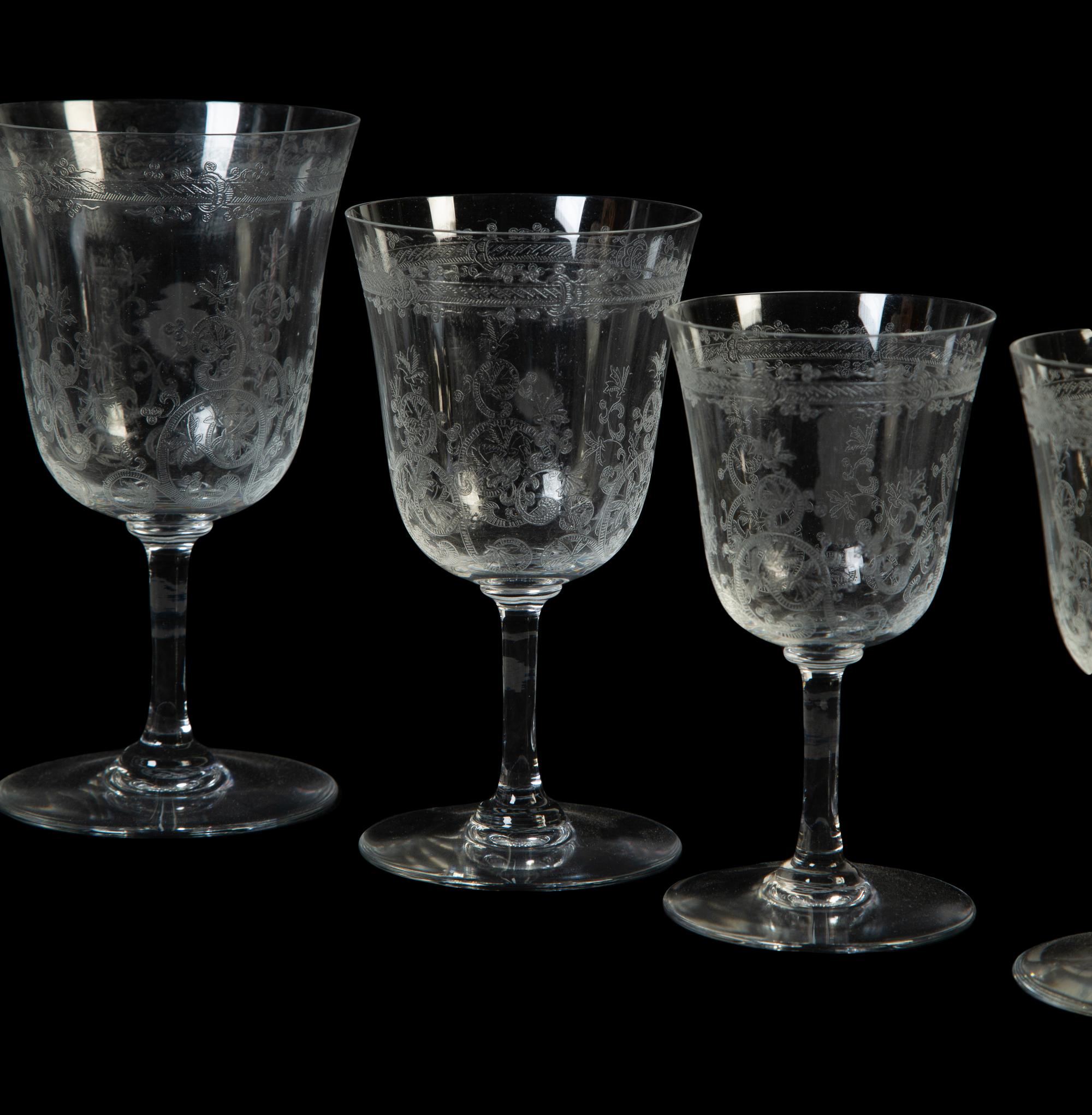 A 34-Piece Baccarat Crystal Lafayette Pattern Stemware Service — 20TH CENTURY