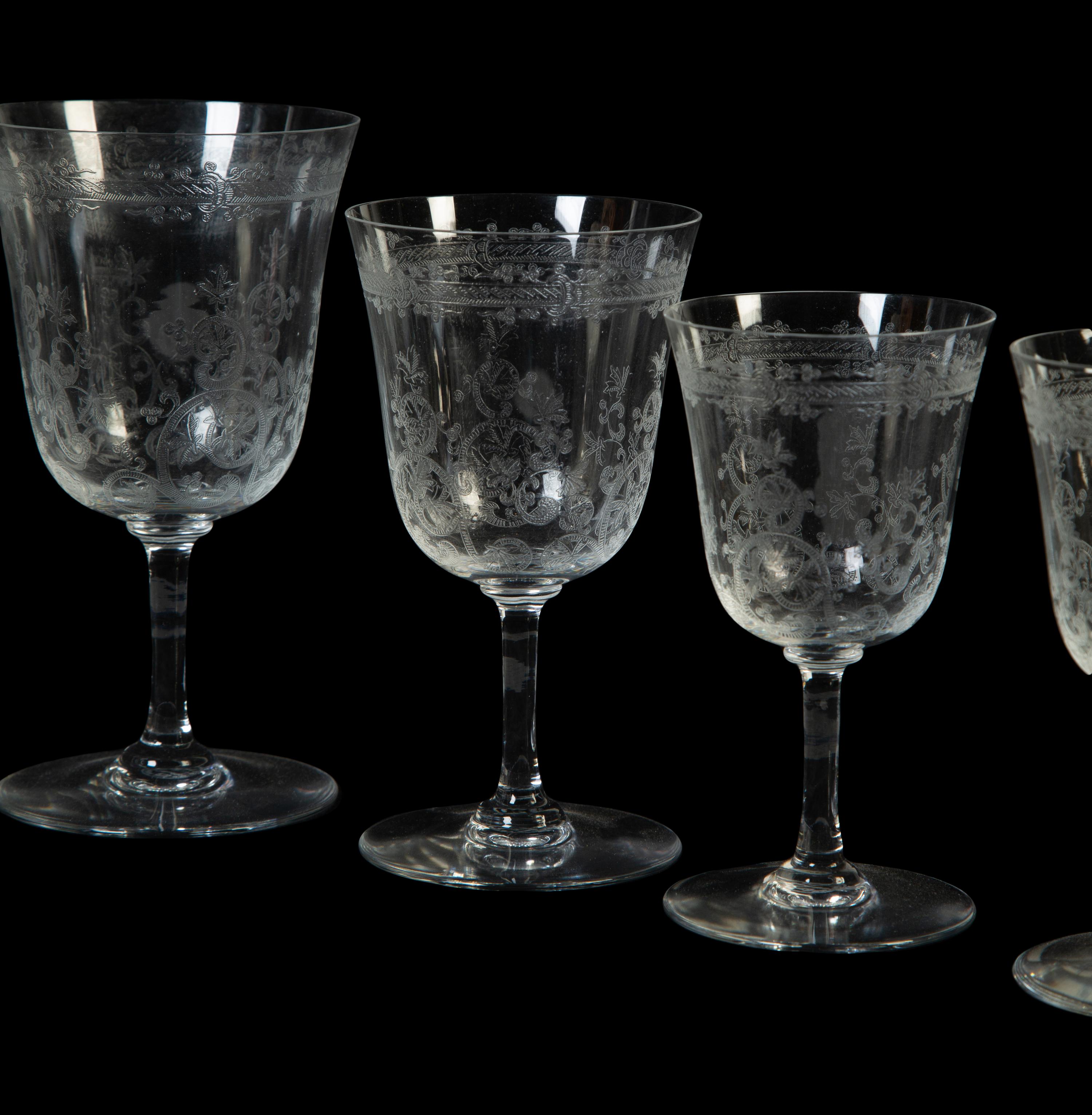 A 34-Piece Baccarat Crystal Lafayette Pattern Stemware Service — 20TH CENTURY