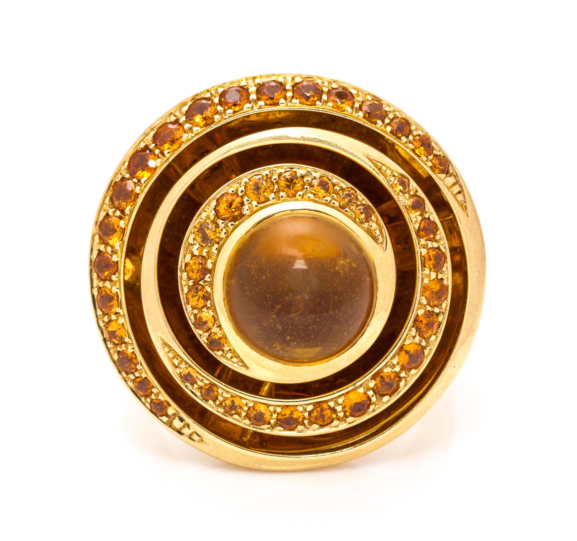An 18 Karat Yellow Gold, Citrine and Spessartite Ring, Boucheron, 10.20 dwts.