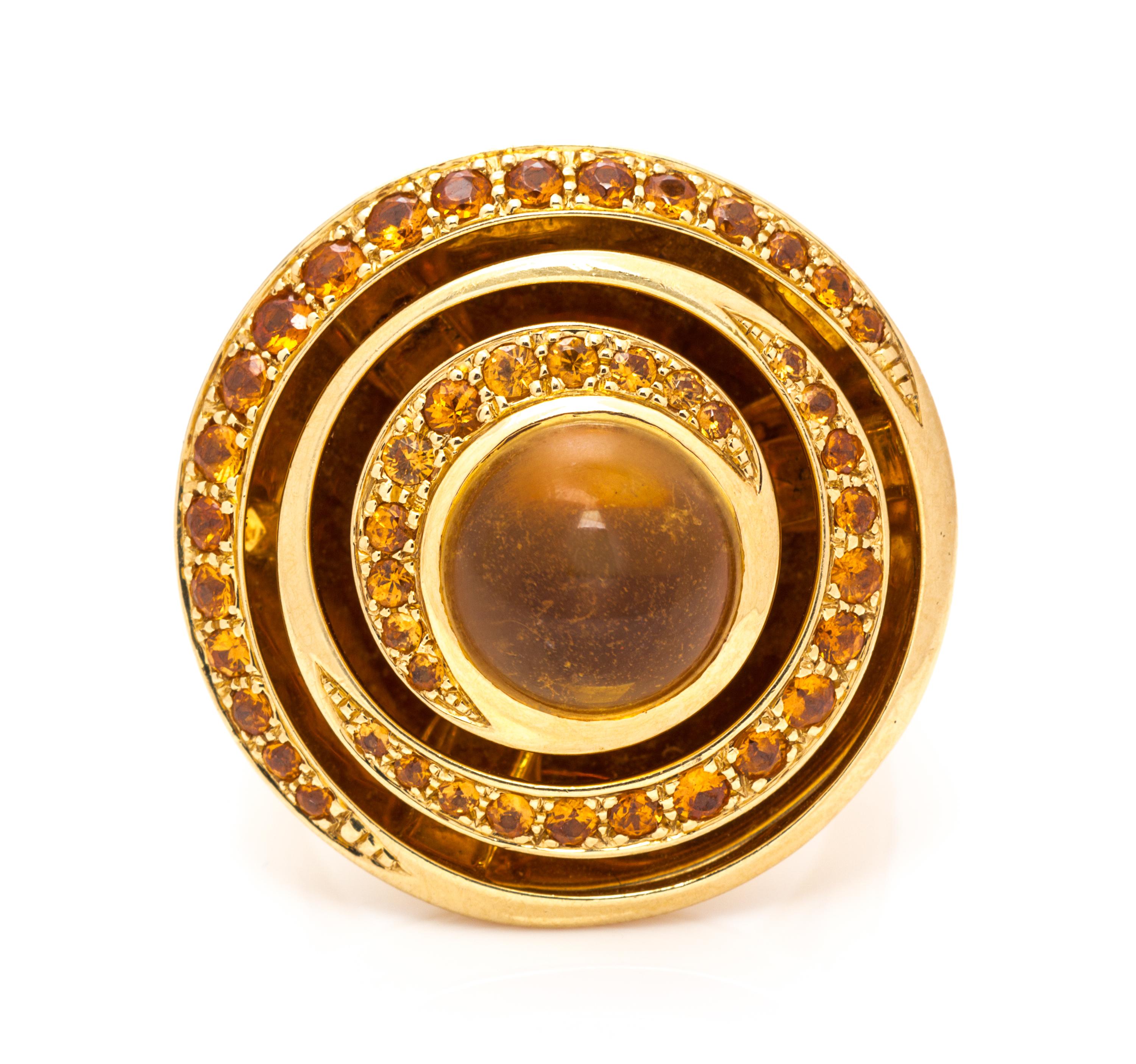 An 18 Karat Yellow Gold, Citrine and Spessartite Ring, Boucheron, 10.20 dwts.
