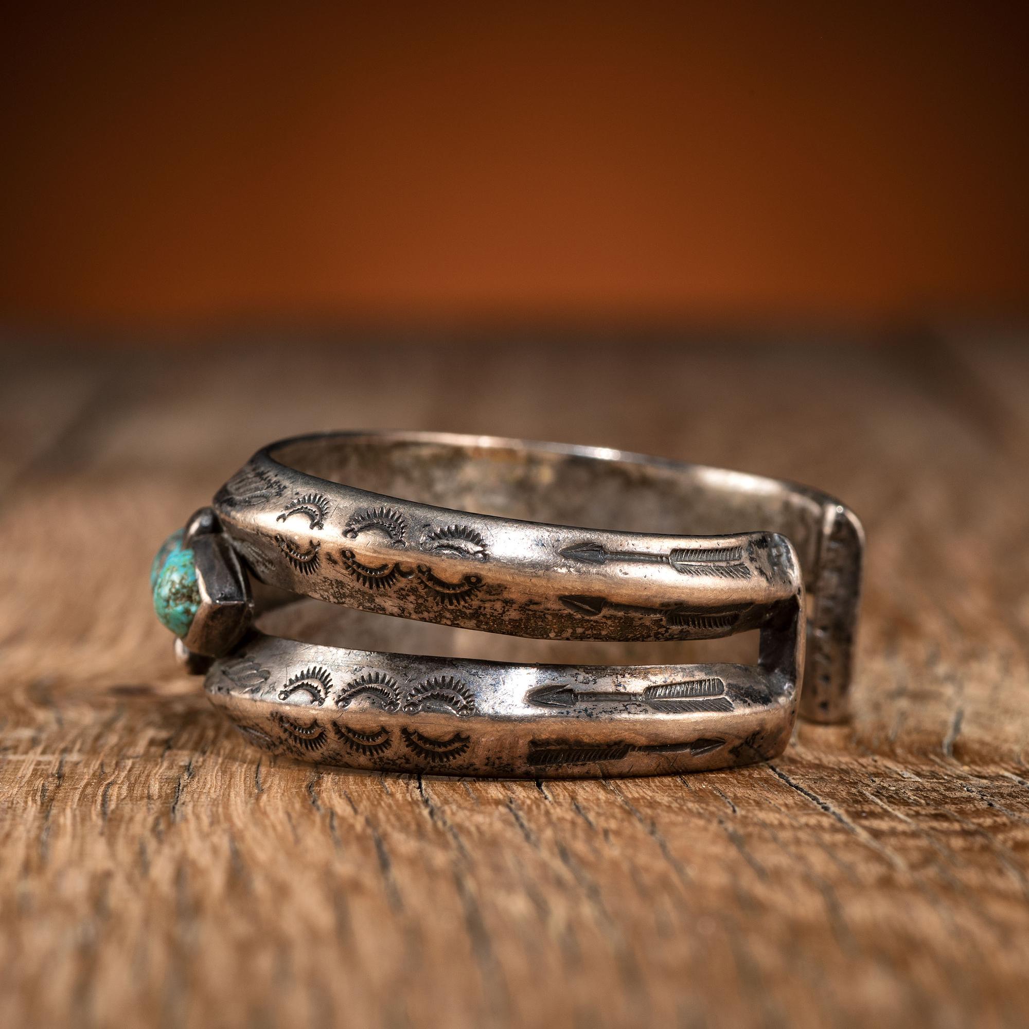 Navajo Silver and Turquoise Cuff Bracelet
