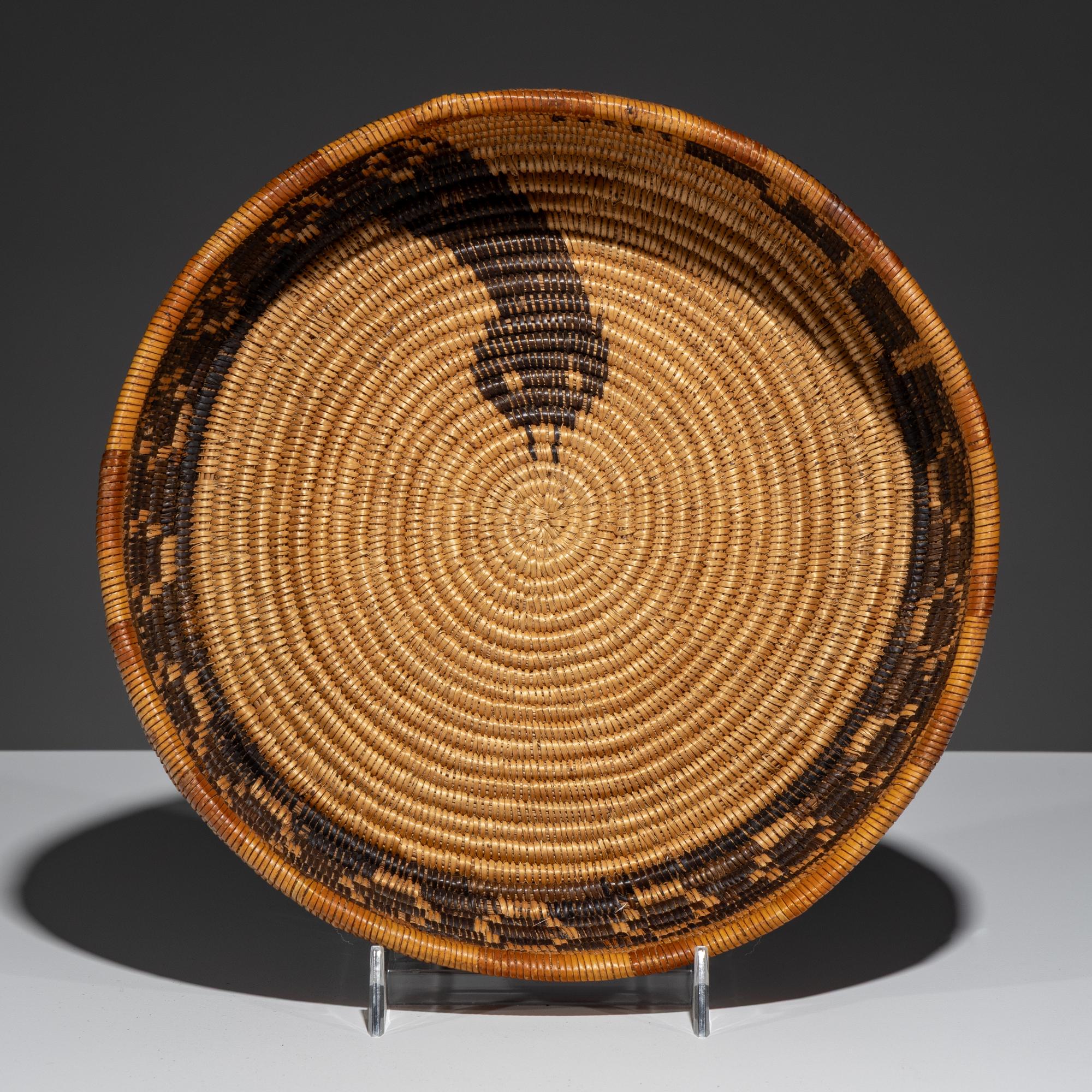 California Mission Basket, with Rattlesnake Design