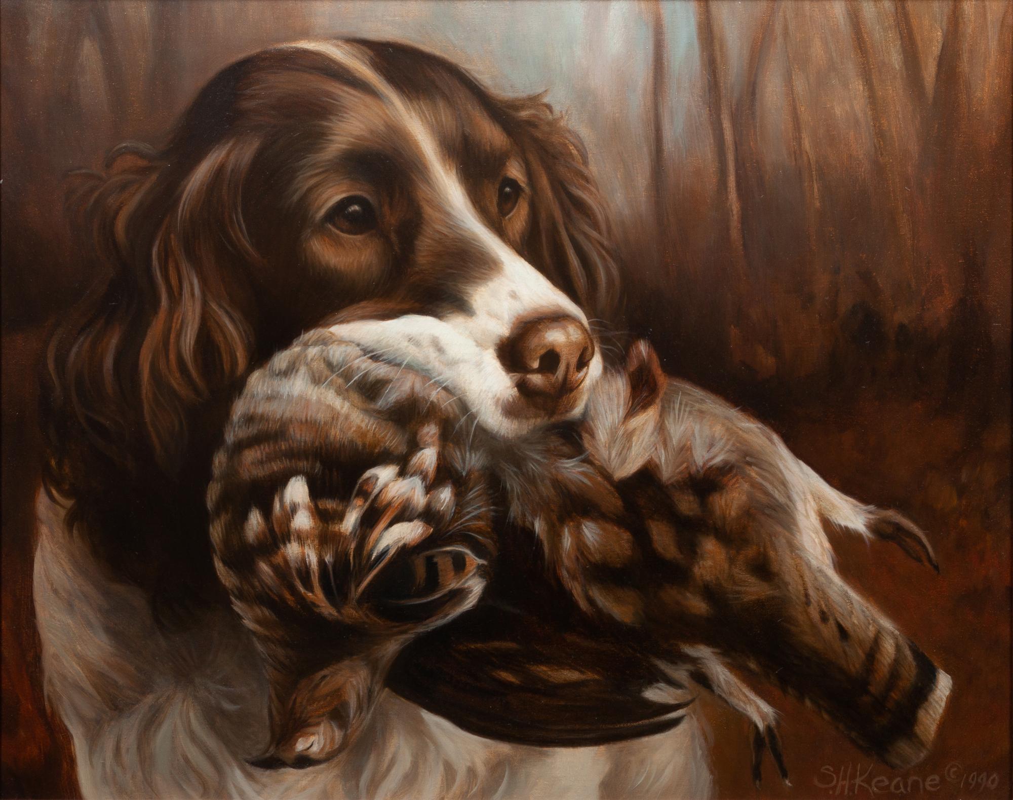Three Works of Art depicting English Springer Spaniels Largest: 23 1/4 x 29 1/4 inches.