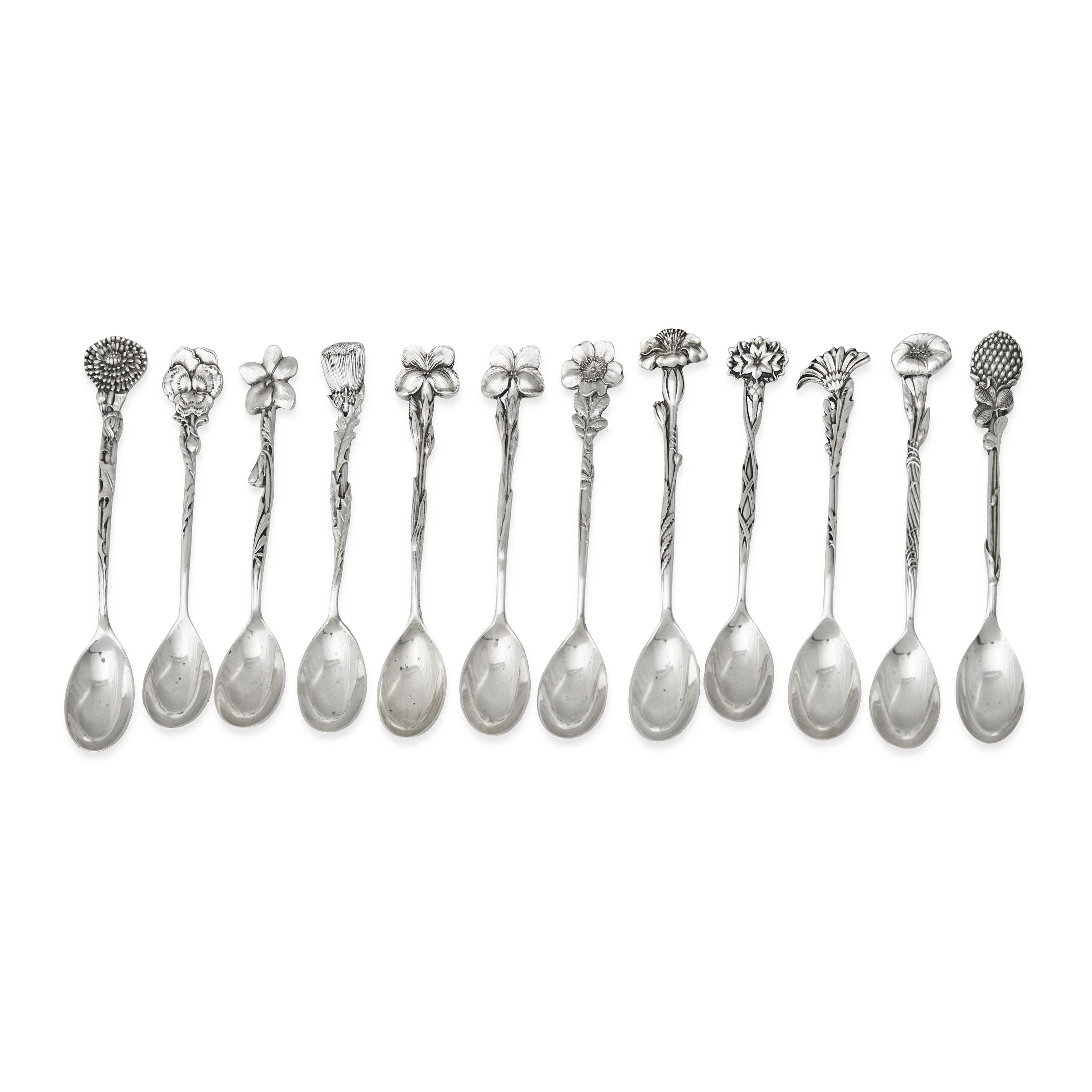 A Set of Twelve Tiffany and Co. Silver Demitasse Spoons