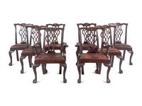 A Set of Eight George III Style Mahogany Dining Chairs