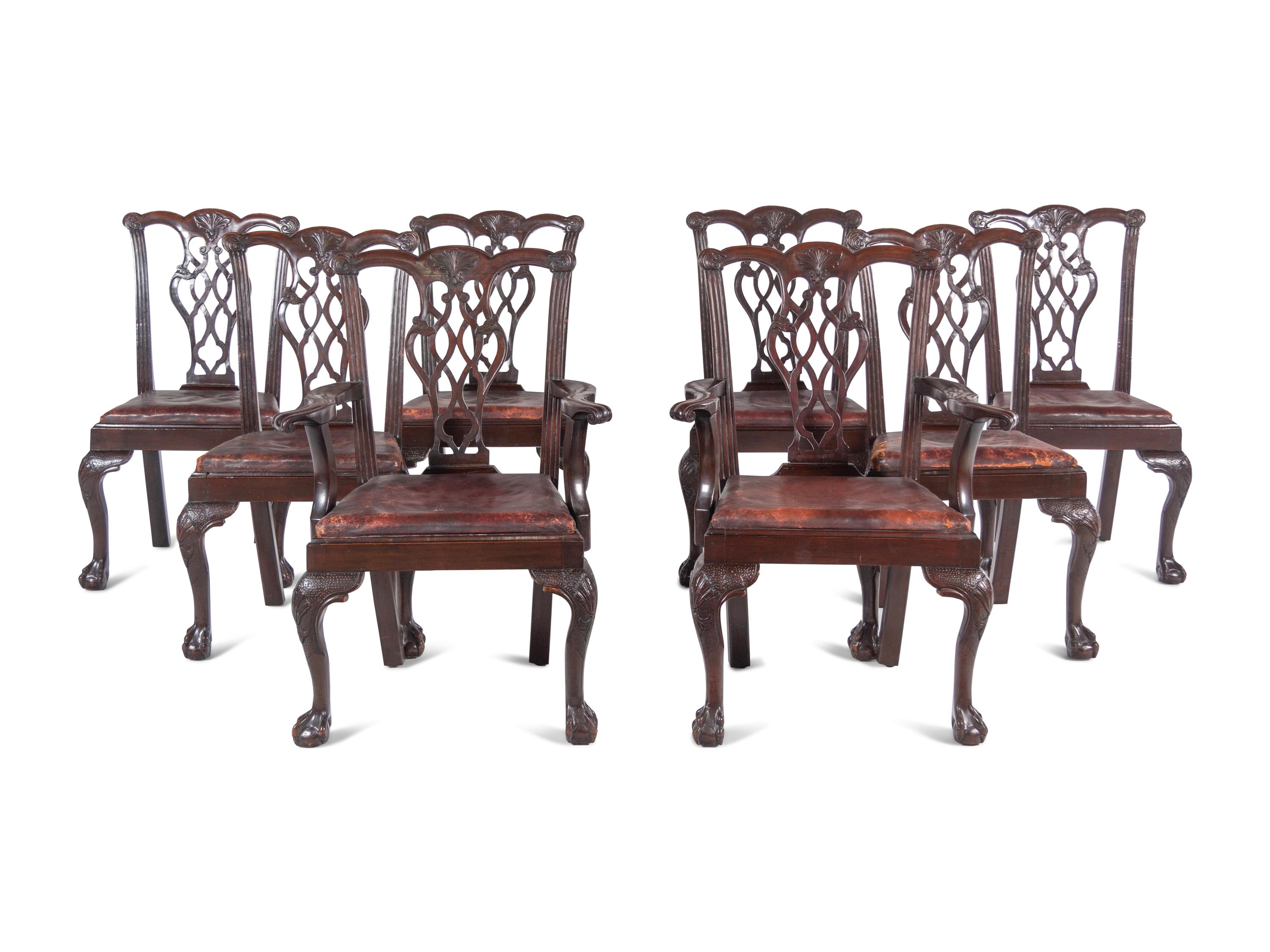 A Set of Eight George III Style Mahogany Dining Chairs
