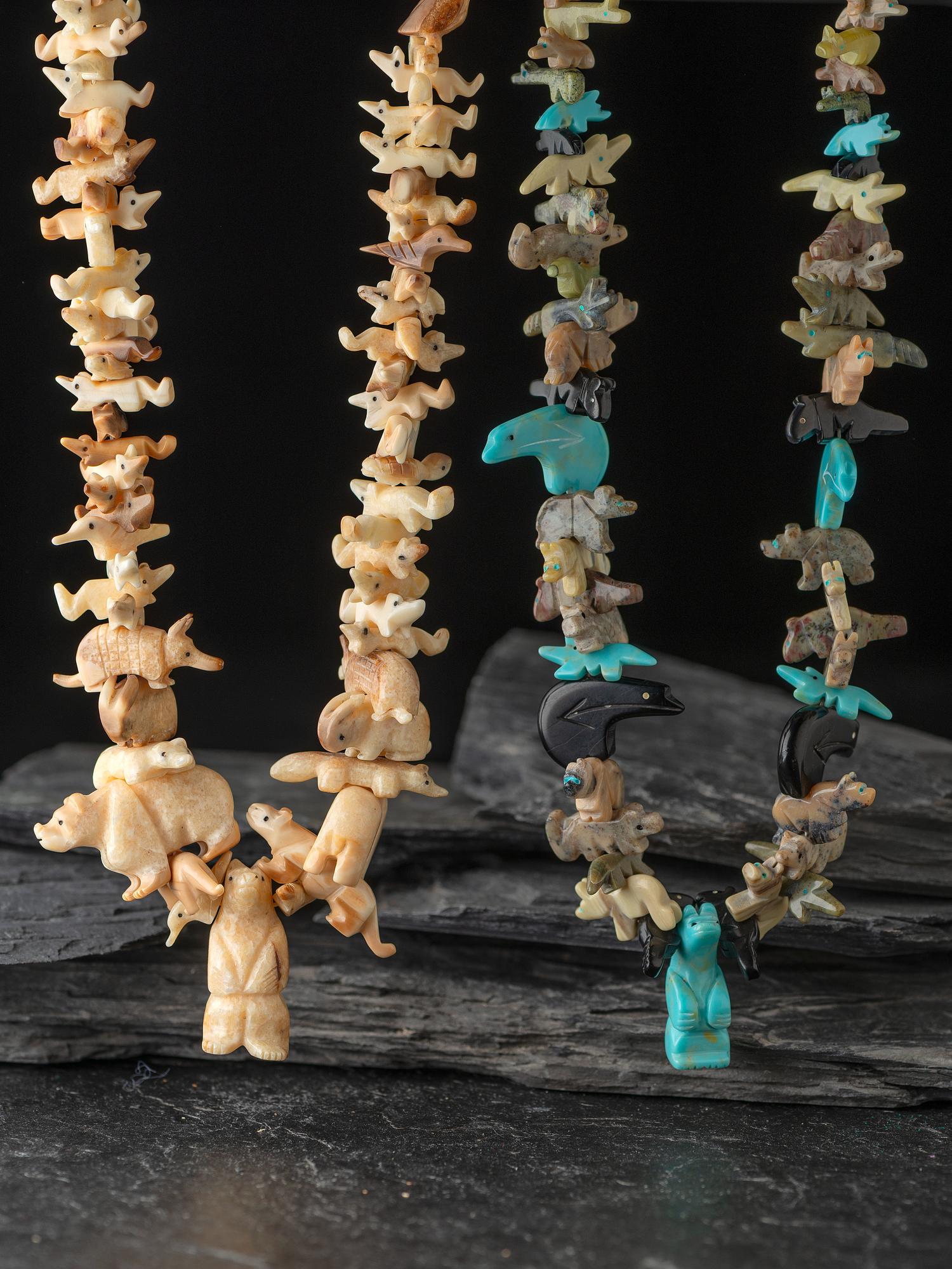 Navajo or Zuni Carved Fetish Necklaces