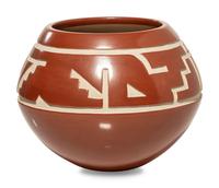 Carved Redware Pot