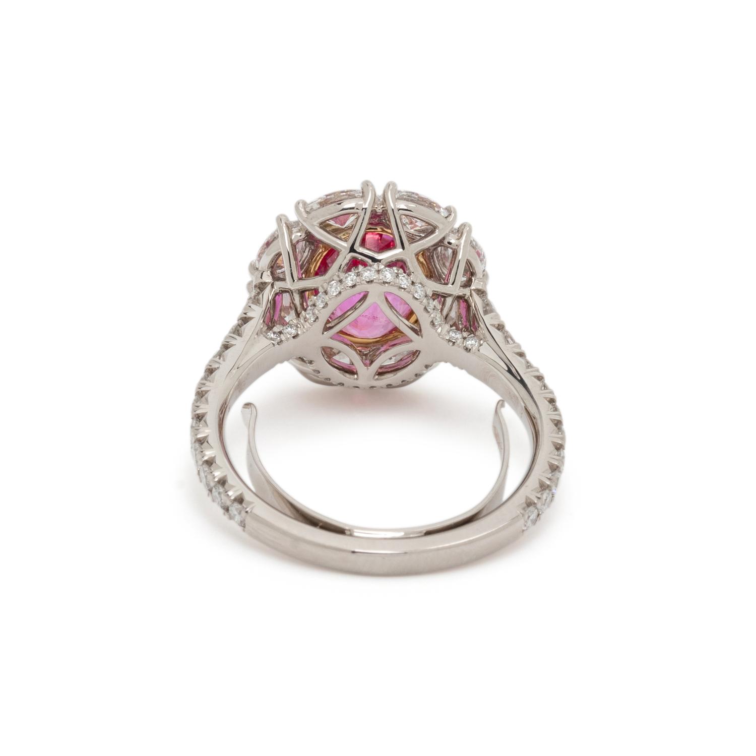 PADPARADSCHA SAPPHIRE AND DIAMOND RING