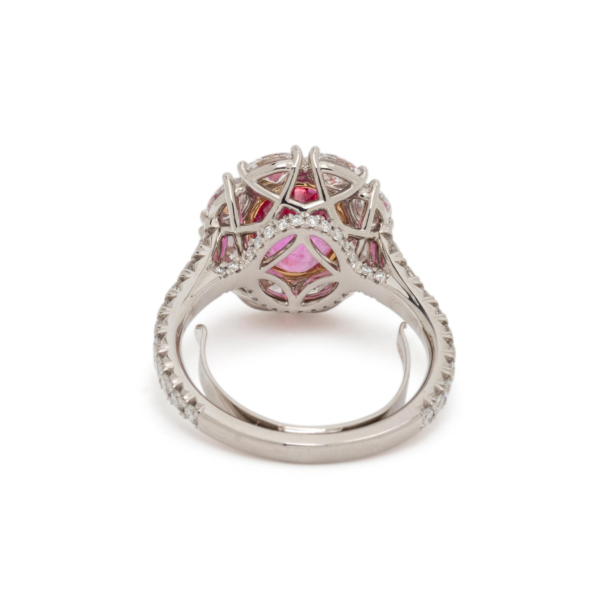 PADPARADSCHA SAPPHIRE AND DIAMOND RING
