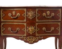 A Pair of Régence Style Gilt Bronze Mounted Marble-Top Commodes