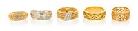 A Collection of Gold and Diamond Rings, 18.50 dwts.