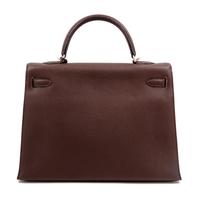 An Hermès Brown Togo 36cm Kelly, 10" H x 14" W x 5" D; Handle drop: 3.5".