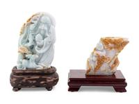 Two Chinese Jadeite Carvings