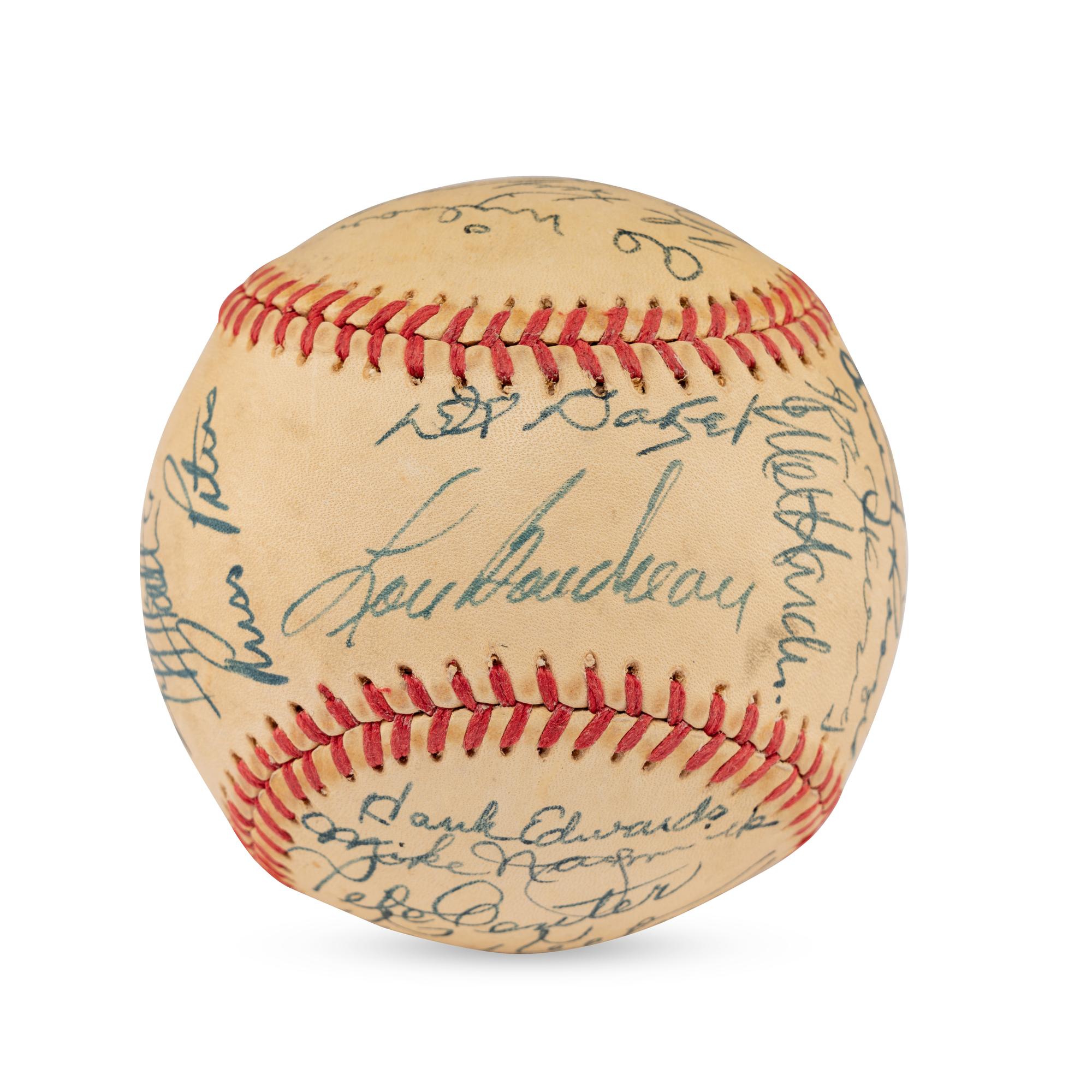A 1943 Cleveland Indians Team Signed Autograph Baseball