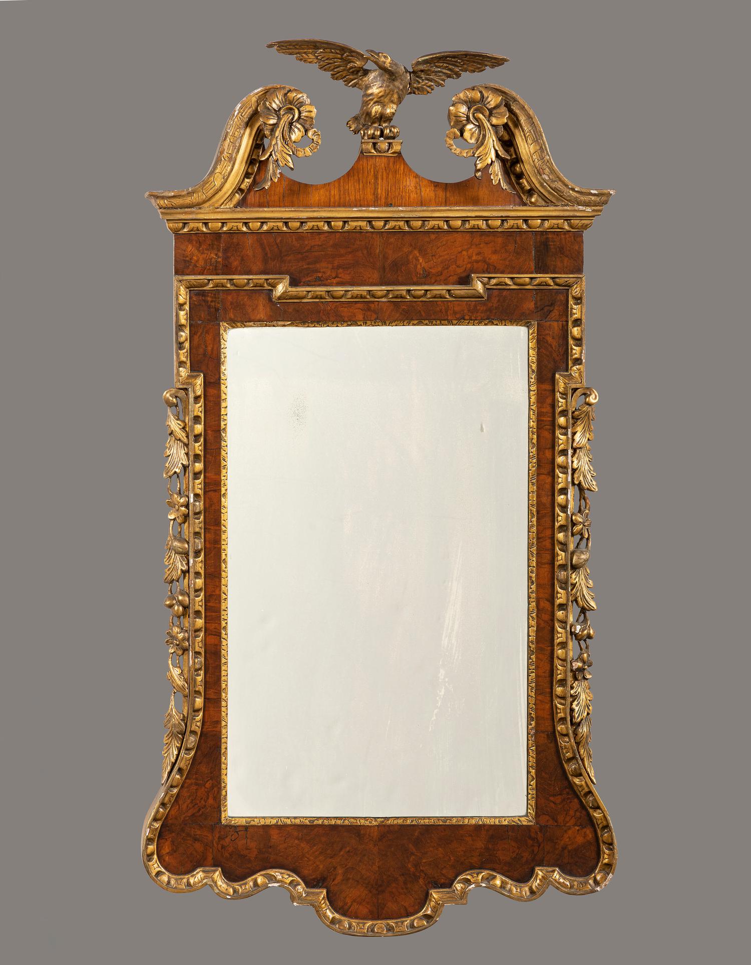 A Chippendale Parcel Gilt Mahogany Looking Glass