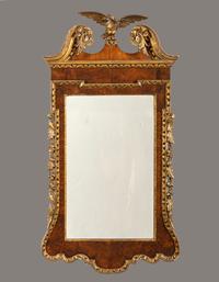 A Chippendale Parcel Gilt Mahogany Looking Glass