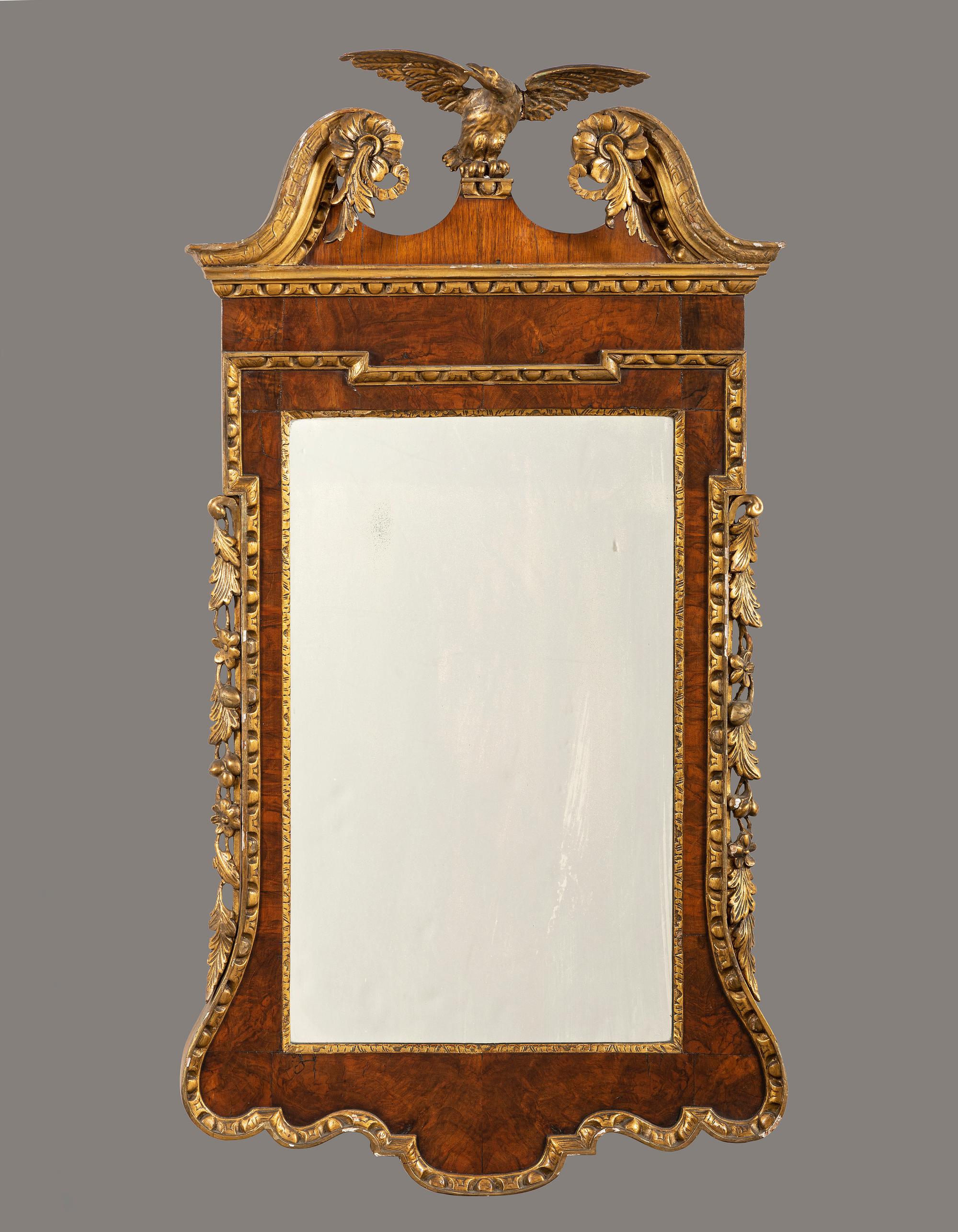 A Chippendale Parcel Gilt Mahogany Looking Glass