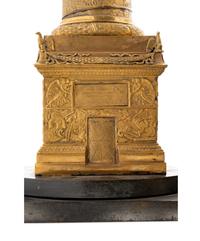 Two Large Grand Tour Gilt Bronze Models of the Column of Marcus Aurelius and Trajan's Column