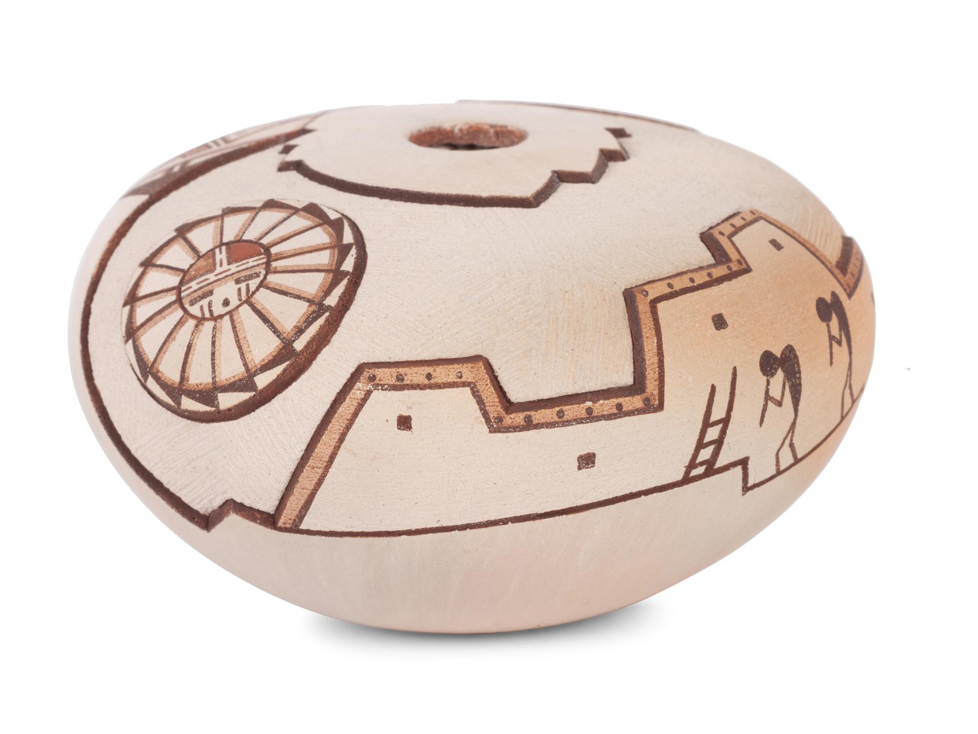 Sgraffito Carved Pottery Seed Jar