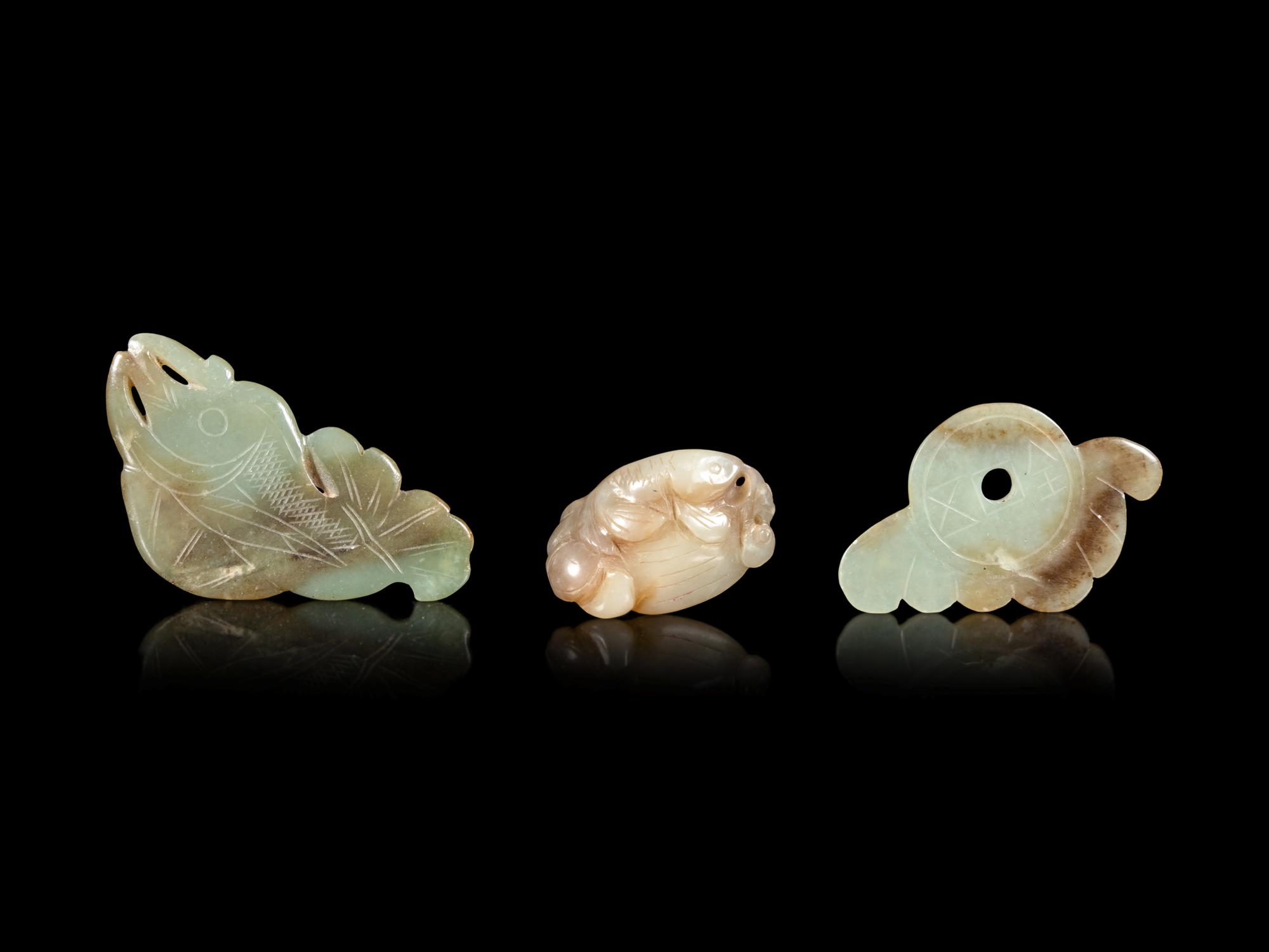 Nine Chinese Carved Jade Articles