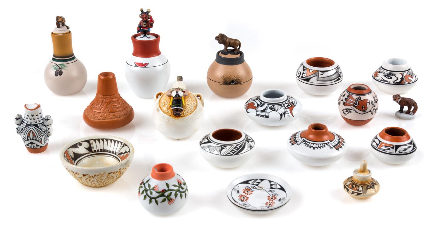 A Collection of Chemehuevi Pottery Articles Height of tallest 2 inches. — Teresa Wildflower
