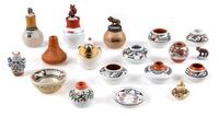 A Collection of Chemehuevi Pottery Articles Height of tallest 2 inches. — Teresa Wildflower