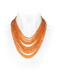ANGELA PINTALDI, MULTISTRAND ORANGE SAPPHIRE BEAD NECKLACE