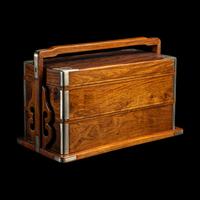 A Chinese Huanghuali Two-Tier Picnic Box, Tihe, 黃花梨兩幢提盒