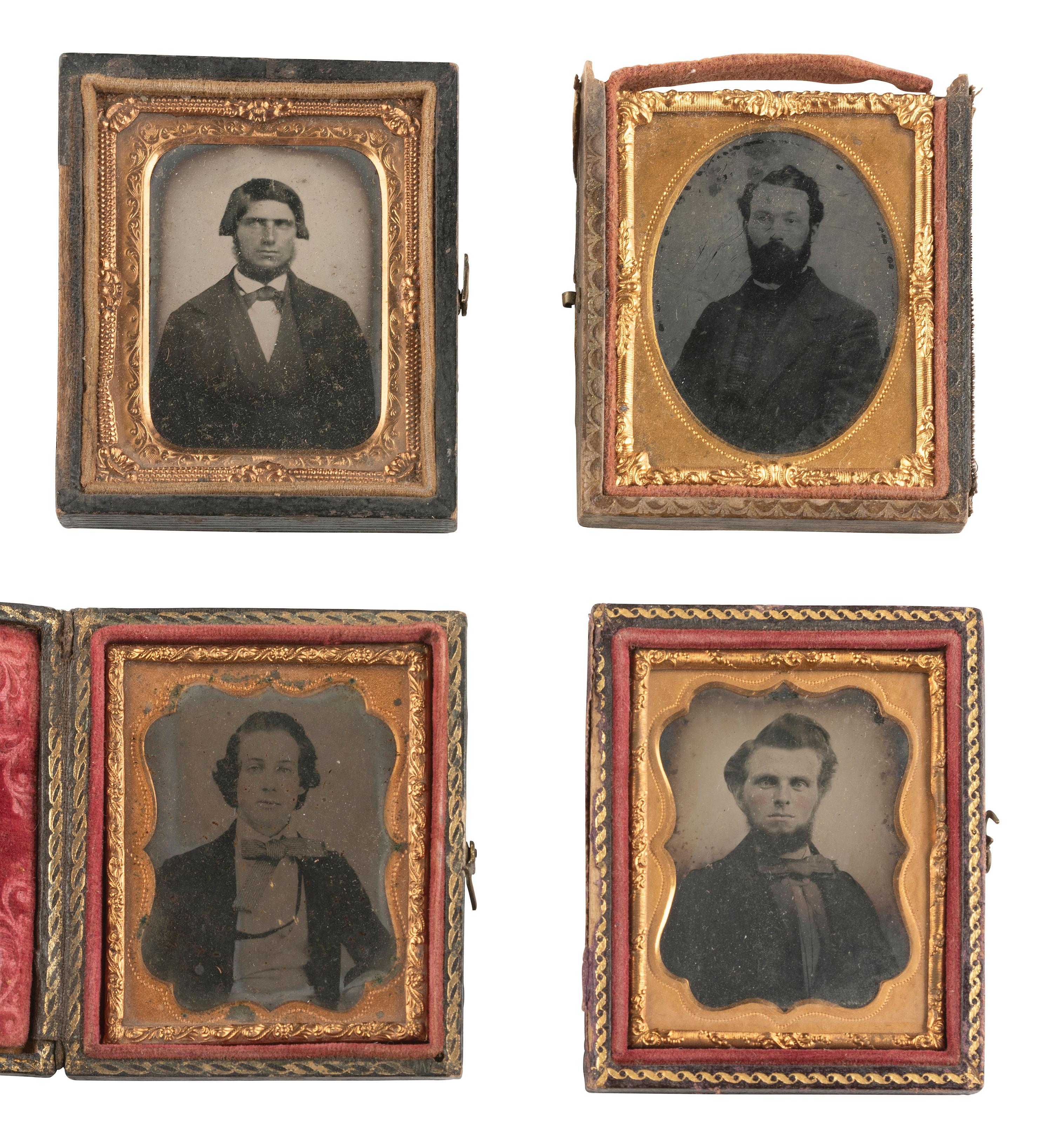 [EARLY PHOTOGRAPHY]. 32 ambrotypes and tintypes of men of varying ages.